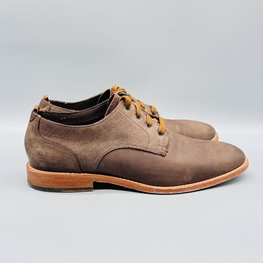Cole Haan Shoes Mens 7.5 Brown Nubuck Leather Feathercraft Blucher Oxford Dress